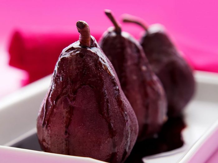 Pere al vino rosso